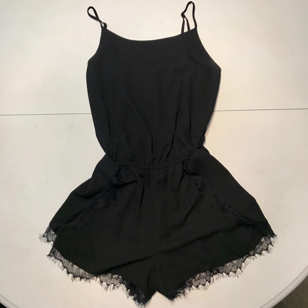 Aqua Lace Detail Romper
